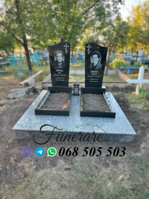 Monument funerar din granit pentru doua persoane – Funerare.md, productie si instalare in toata Moldova